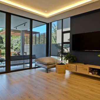 Beautiful laminate herringbone installation throughout a Home in Zimbali.