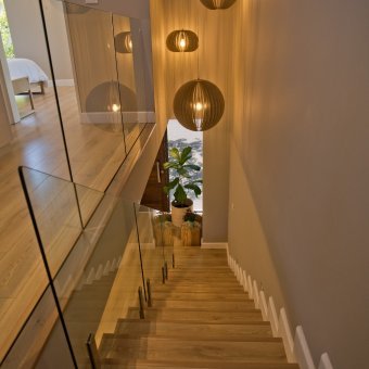 Beautiful laminate herringbone installation throughout a Home in Zimbali.